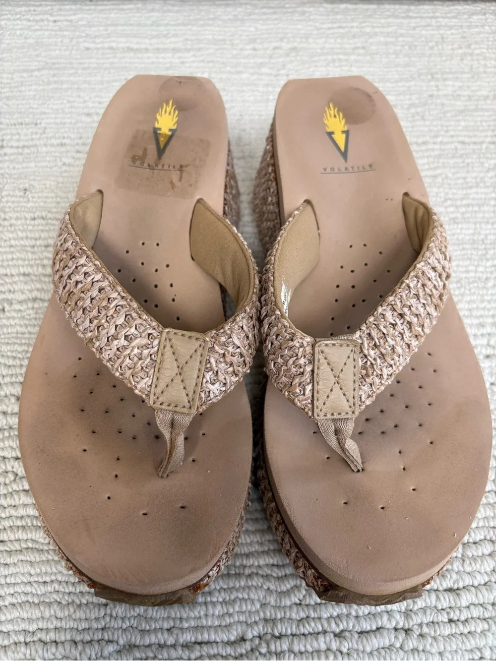 Volatile Women's Tan Weave Wedge Sandals